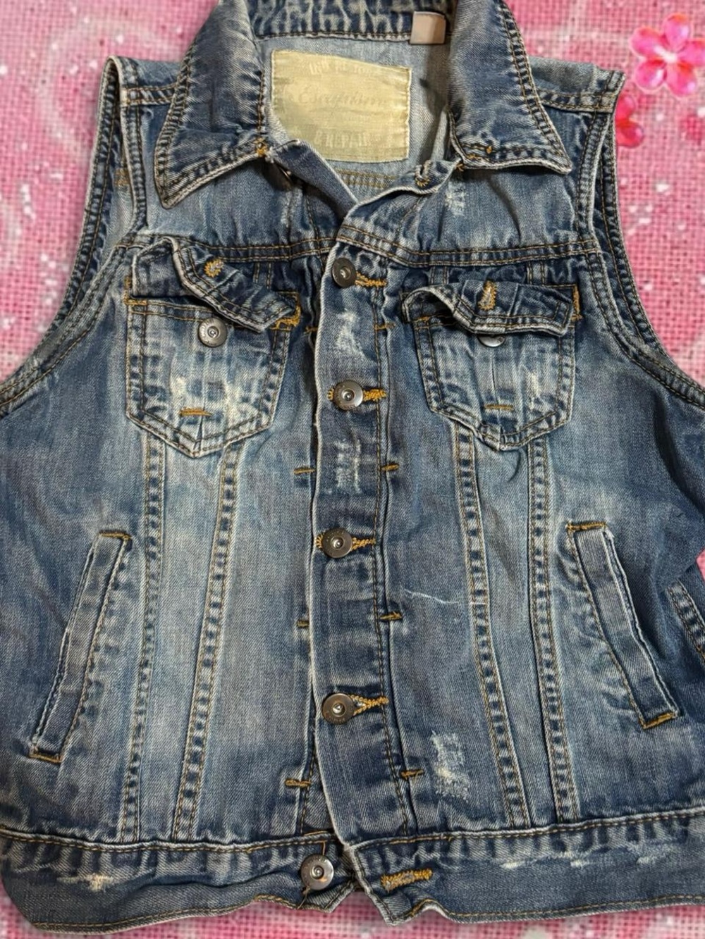 Vintage 90s blue denim vest